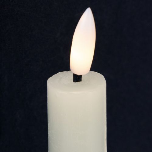 položky LED sviečka krémová teplá biela pravý vosk V14,5 cm 2 kusy