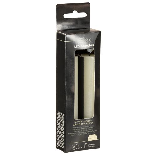 položky LED sviečka krémová teplá biela pravý vosk V14,5 cm 2 kusy