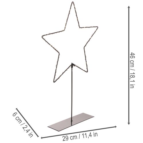 LED hviezda s priehradkou na batérie na stojane na parapet a stôl 46 cm | Floristik24.sk