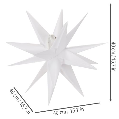 Dekoratívna LED hviezda, teplá biela, vonkajšia, s časovačom, 40 cm | Floristik24.sk