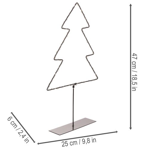 LED vianočný stromček, na batérie, dekorácia na stôl v interiéri, 47 cm | Floristik24.sk