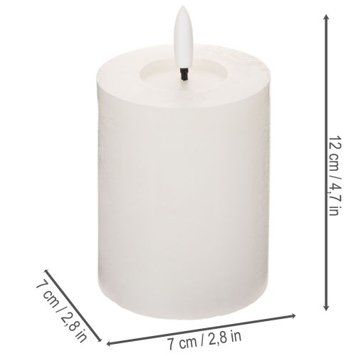 LED stĺpová sviečka, blikajúca, s časovačom, Ø7cm, 12cm | Floristik24.sk