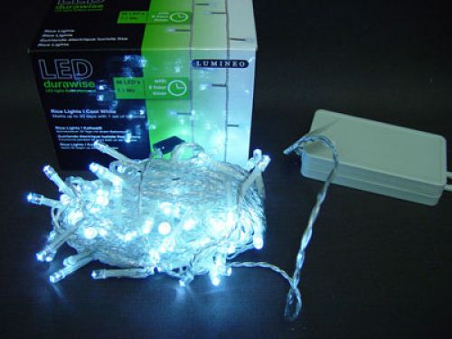 položky LED ryžová svetelná reťaz 96 7,1 m s batériou a časovačom studená biela do exteriéru