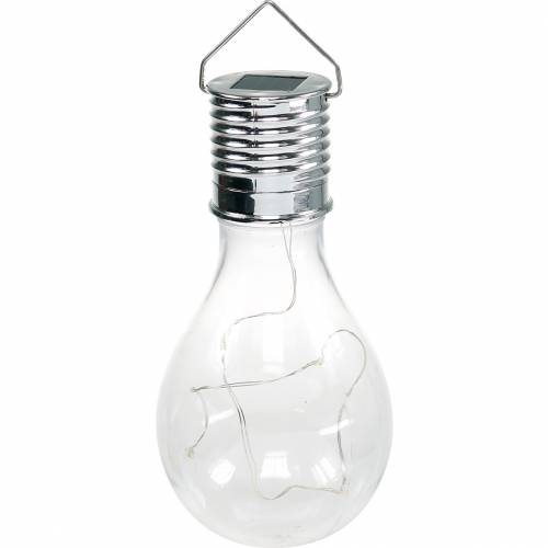 Záhradná dekorácia Solárna LED žiarovka Priehľadná teplá biela H15cm