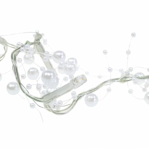 Floristik24 LED rozprávkové svetlá perleťová girlanda biela teplá biela L120cm