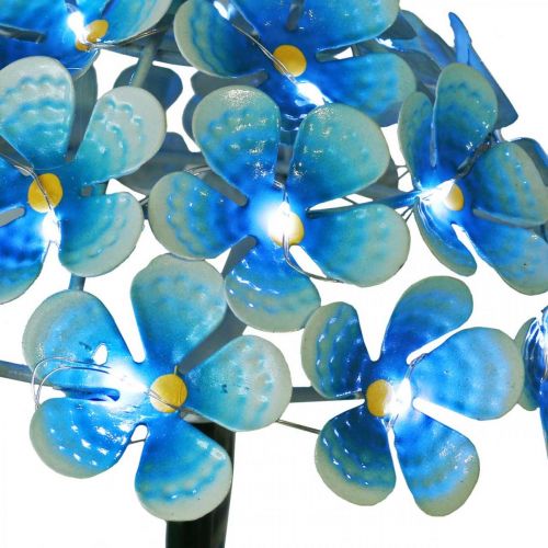 položky LED chryzantéma, svietiaca dekorácia do záhrady, kovová dekorácia modrá L55cm Ø15cm