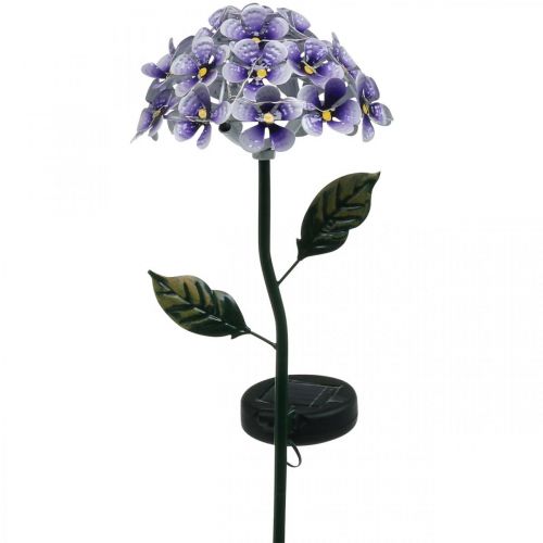 Floristik24 Svietiaca chryzantéma, kovová dekorácia do záhrady, solárna dekorácia s LED fialová L55cm Ø15cm