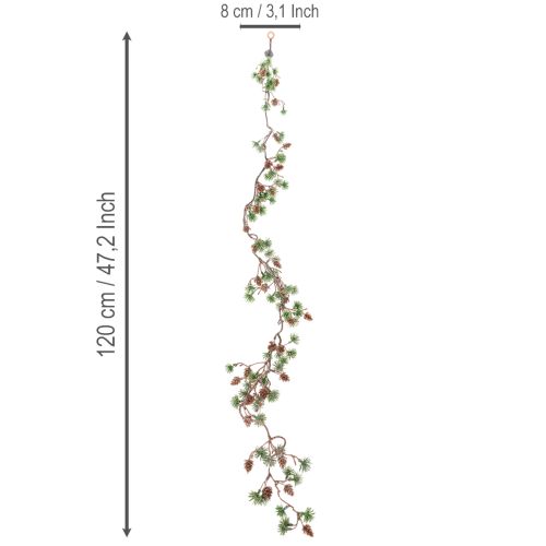 Girlanda z umelého smrekovca so šiškami a ihličkami, 120 cm | Floristik24.sk