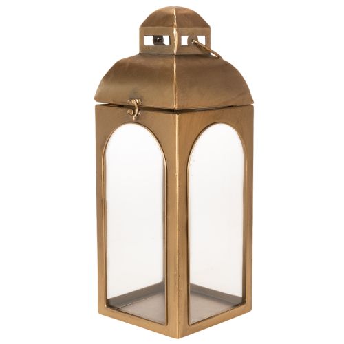 Lampáš kovový, sklenený, kovový, mosadzný vzhľad, výška 50 cm, sada 2 ks | Floristik24.sk