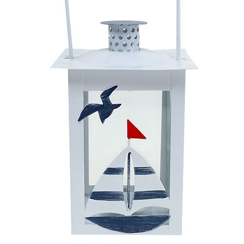 Sada lampášov 10cm x 10cm V22cm bielo-modrá 2ks | Floristik24.sk
