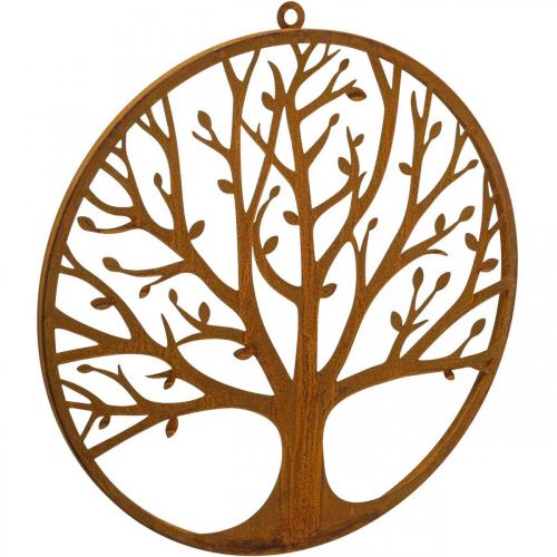 položky Nástenná dekorácia strom života patina ozdobný prsteň kovový Ø38cm