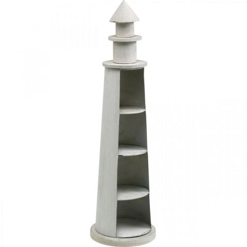 Floristik24 Lighthouse Shabby Chic krémová letná dekorácia Námorná Ø14,5 cm V51 cm