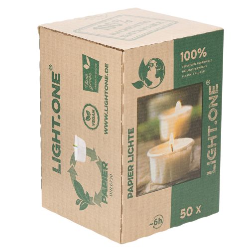 položky Čajové sviečky v papierovom obale na slávnostné príležitosti a atmosférické chvíle Light One 4cm 50ks