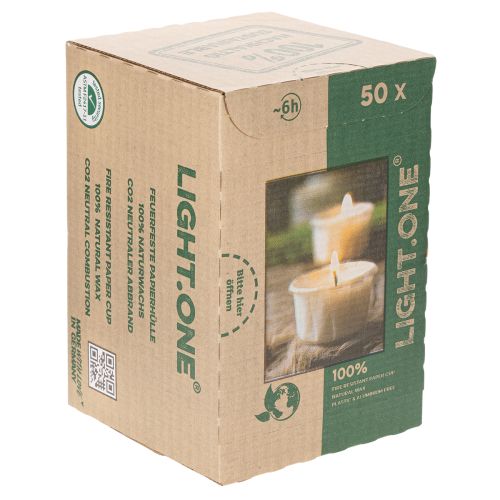 položky Čajové sviečky v papierovom obale na slávnostné príležitosti a atmosférické chvíle Light One 4cm 50ks