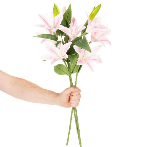 Umelý kvet ľalie, stonka, dekorácia, 68 cm, 3 kusy | Floristik24.sk