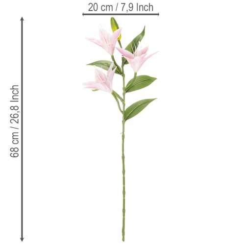 Umelý kvet ľalie, stonka, dekorácia, 68 cm, 3 kusy | Floristik24.sk