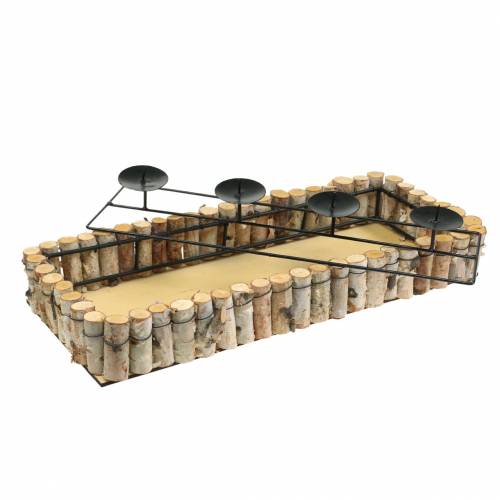 Floristik24 Podnos na sviečku advent s brezovým okrajom 44 cm