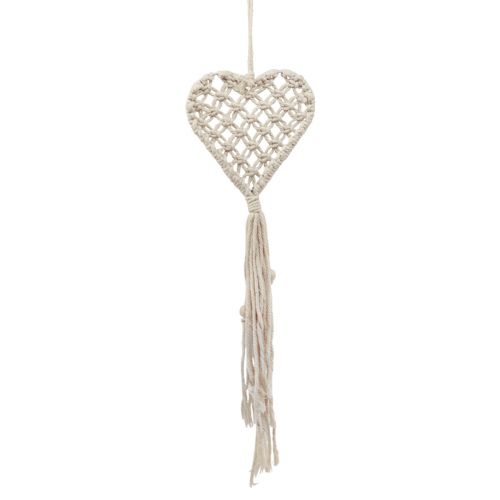 Macrame ozdobný prívesok ozdobný vešiak srdce 17×65cm