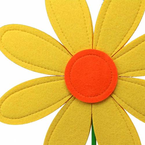 položky Plstený kvet žltý, oranžový, zelený Ø25,5cm x V68cm dekorácia do výkladu