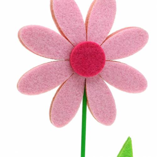položky Plstený kvet ružový 27cm 4ks