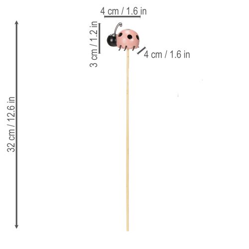 položky Dekoratívne figúrky lienky do kvetináčov a kvetinových aranžmánov na jarnú výzdobu, 32 cm, 16 kusov