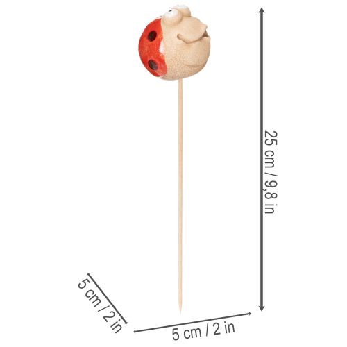položky Záhradné kolíky v tvare lienky, ozdobný pútač na záhradnú dekoráciu, 25 cm, 4 kusy