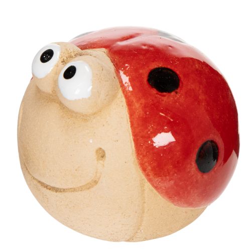 Dekoratívna keramická figúrka lienky pre veselú záhradnú dekoráciu a parapety, 7 cm, 3 kusy