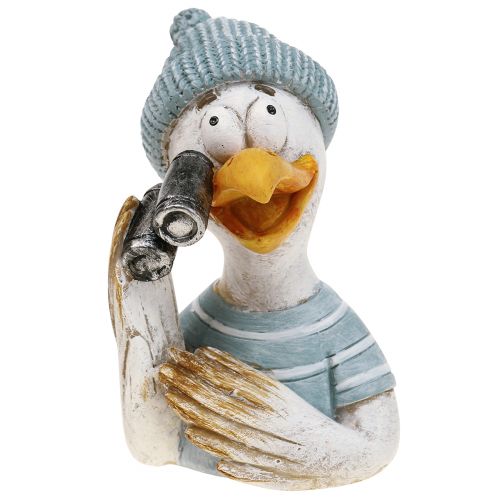 položky Námorná dekorácia čajka stolová dekorácia modrá biela strieborná V11cm 2 ks