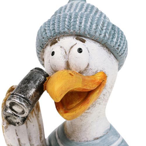 položky Námorná dekorácia čajka stolová dekorácia modrá biela strieborná V11cm 2 ks