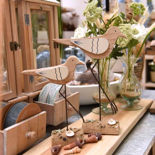 položky Morská dekorácia, deco čajka z dreva, shabby chic, modro-biela V32cm