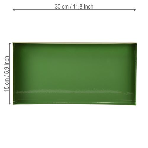 položky Kovový dekoratívny podnos obdĺžnikový kovový podnos zelený 30×15cm