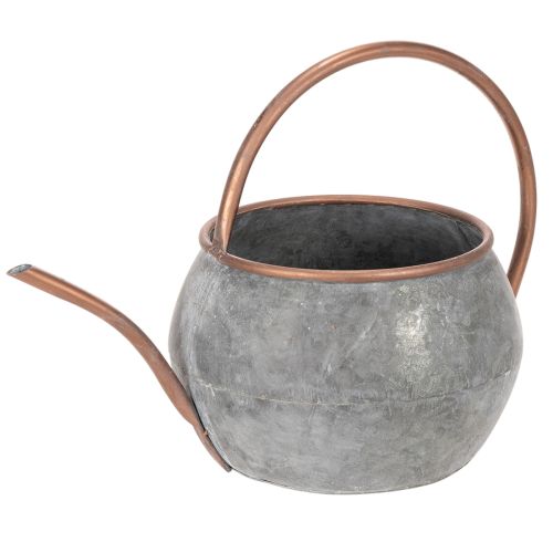 Kovová dekoratívna krhlica, vintage vidiecky štýl, záhradná dekorácia, na sadenie, strieborno-medená, D41cm Ø26cm V30cm kúpiť | Floristik24.sk