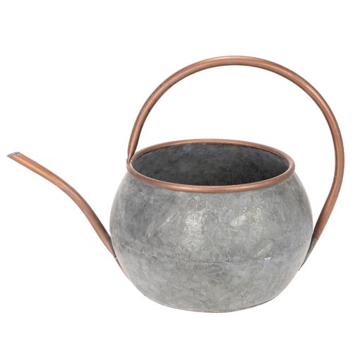 Kovová dekoratívna krhlica, vintage vidiecky štýl, záhradná dekorácia, na sadenie, strieborno-medená, D41cm Ø26cm V30cm | Floristik24.sk