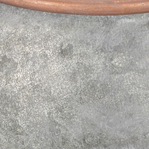 Kovová dekoratívna krhlica, vintage vidiecky štýl, záhradná dekorácia, na sadenie, strieborno-medená, D41cm Ø26cm V30cm | Floristik24.sk