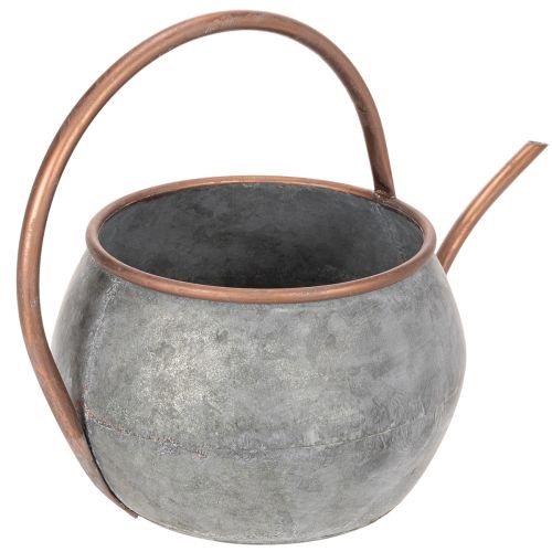 Kovová dekoratívna krhlica, vintage vidiecky štýl, záhradná dekorácia, na sadenie, strieborno-medená, D41cm Ø26cm V30cm | Floristik24.sk