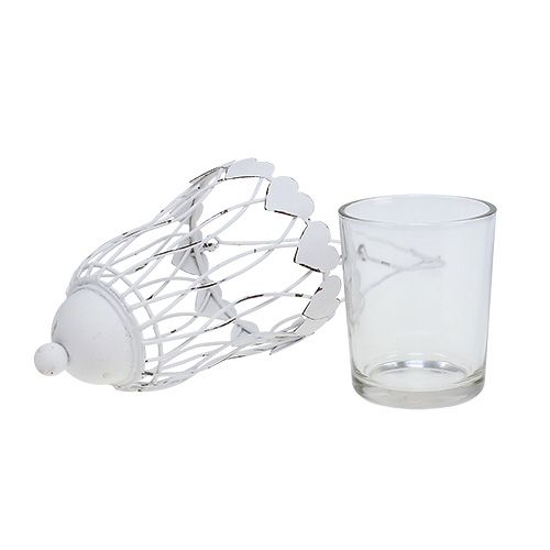 Floristik24 Kovová lampa Ø7,5cm V12cm biela