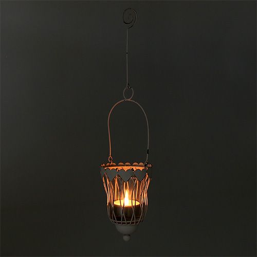 Floristik24 Kovová lampa Ø7,5cm V12cm biela