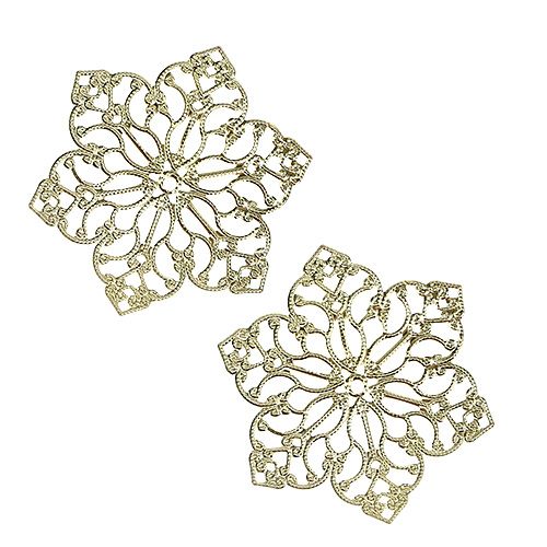 Kovový kvet s ornamentom Ø5,5cm zlatý 24ks | Floristik24.sk