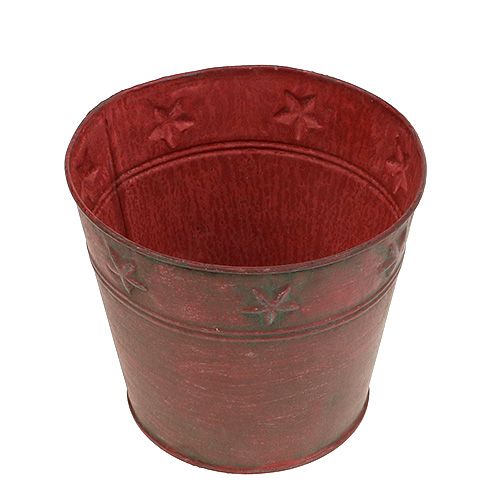 Kovové vedierko červené s hviezdičkami Ø15cm V13cm | Floristik24.sk