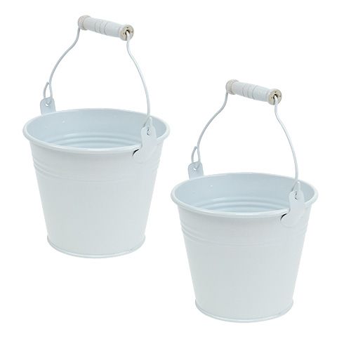 Kovové vedierko biele Ø10cm V8cm 10p | Floristik24.sk