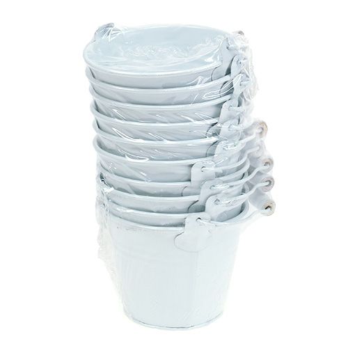 Kovové vedierko biele Ø10cm V8cm 10p | Floristik24.sk