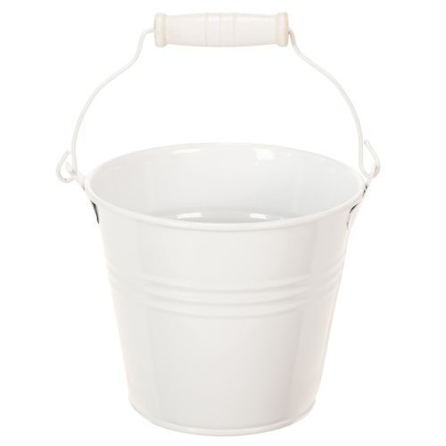Floristik24 Kovové vedrá, biele, Ø12cm, V10cm, 8 kusov