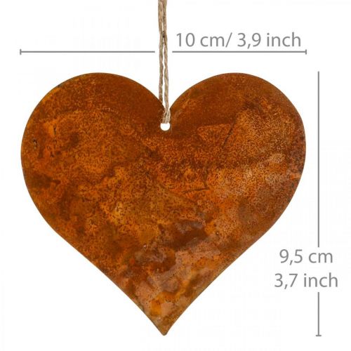 položky Srdiečka na zavesenie jesenná kovová dekorácia patina 9,5×10cm 12ks