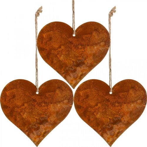 položky Srdiečka na zavesenie jesenná kovová dekorácia patina 9,5×10cm 12ks