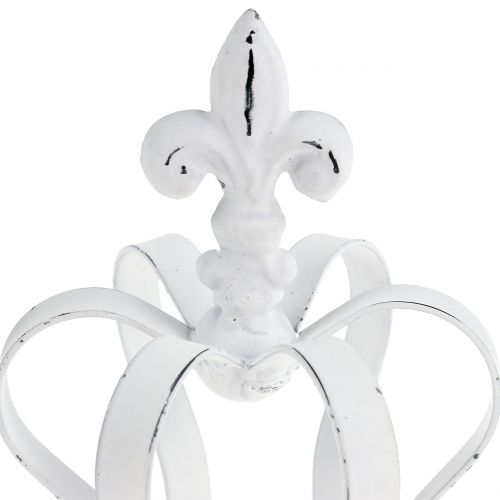 Floristik24 Kovová korunka biela Ø9,5cm V13cm