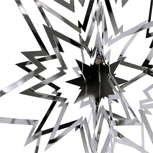 položky Kovová hviezda na zavesenie 3D strieborná 16cm