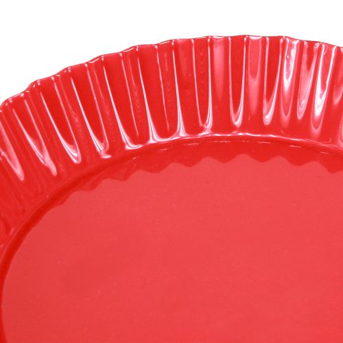 Floristik24 Kovový tanier červený malý dekoratívny tanier s kovovým podkladom Ø14cm 2 ks