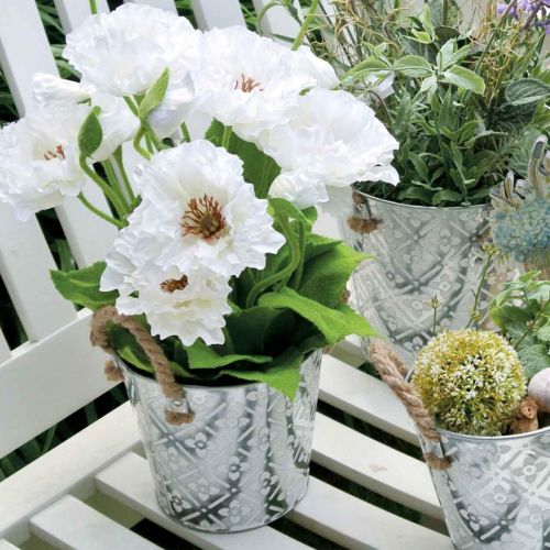 položky Kovový črepník na sadenie, kvetináč s rúčkami, kvetináč s kvetinovým vzorom Ø18cm