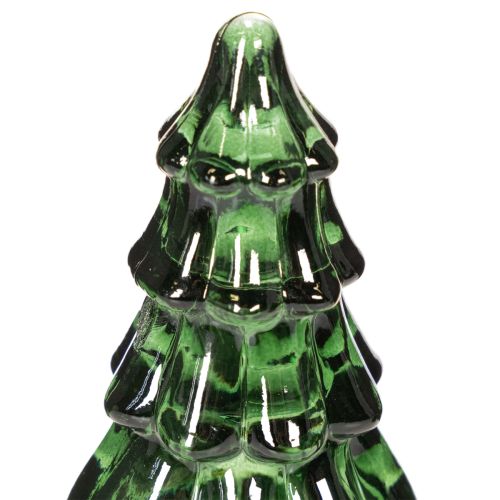 Sklenený vianočný stromček s LED svetlami, stolová dekorácia, Vianoce, 13 cm, 2 kusy | Floristik24.sk