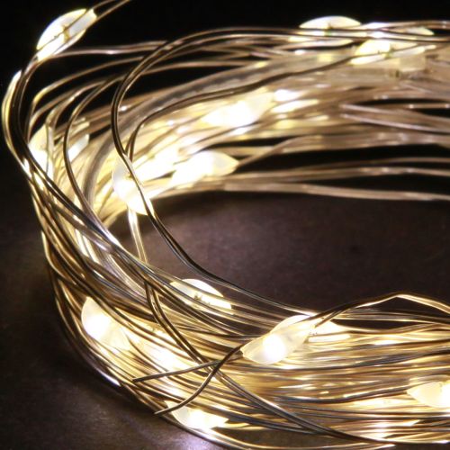 položky Mikro LED svetielka s 20 teplými bielymi časovačmi na batérie, 6 ks